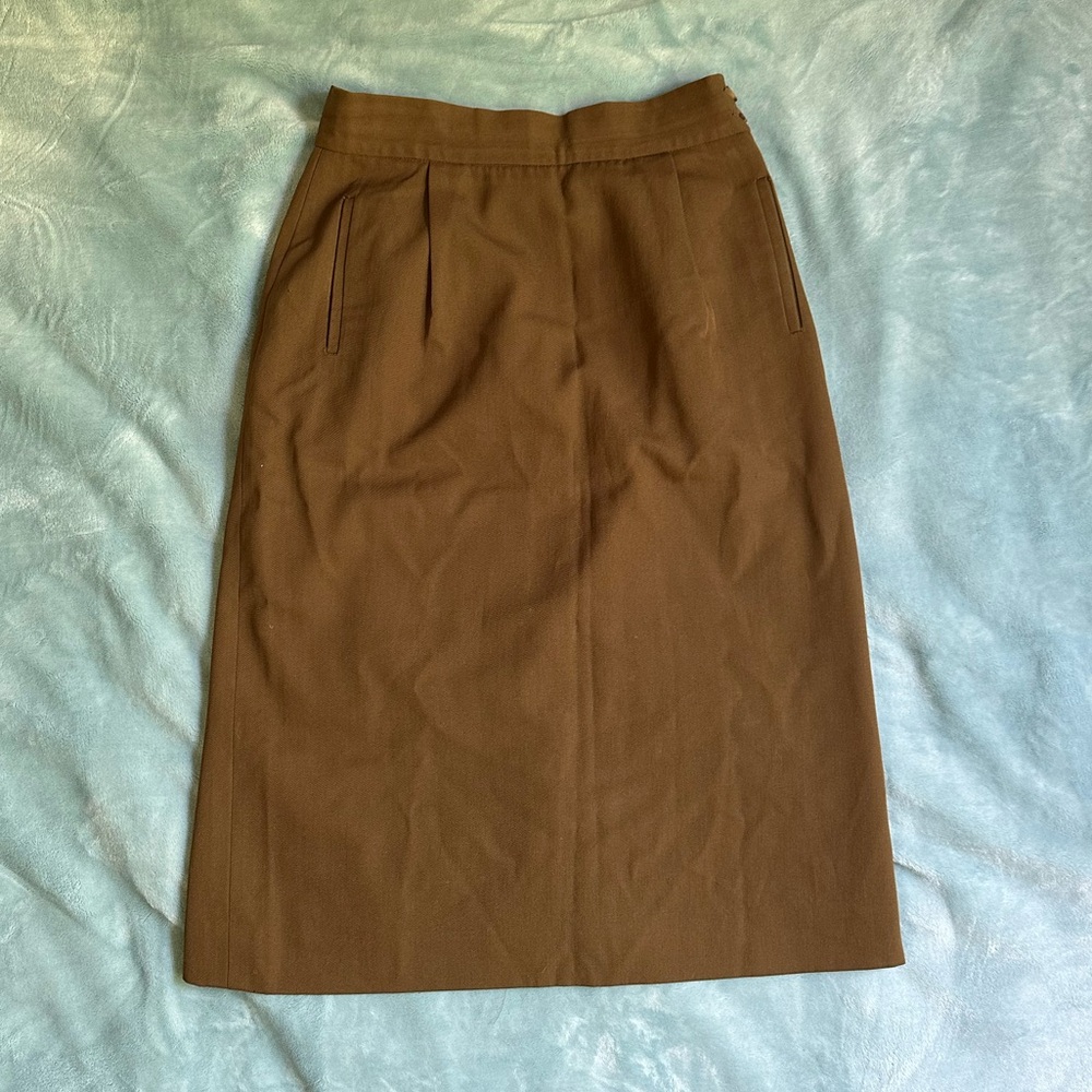 Vintage Elegant Brown Pencil Skirt for Women